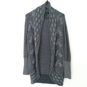 Two tone charcoal gray cocoon sweater cardigan